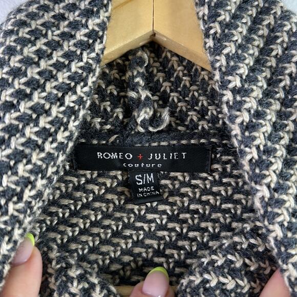 ROMEO + JULIET Blue Tan Knitted Turtleneck Batwing Short Sleeve Sweater Size S/M - Picture 10 of 13